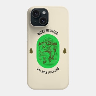 Rocky Mountain Salmon Fishing - Green Phone Case