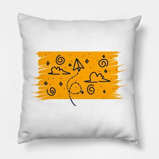 Yellow cloudy sky clip art Pillow