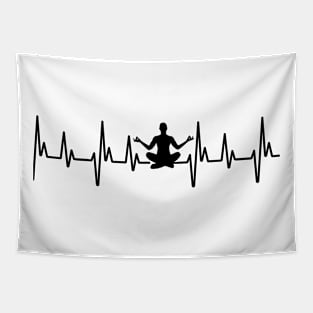 Heartbeat Padmasana, I love yoga and meditation Tapestry