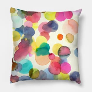 Pocket - Watercolor Colorful Drops Pillow