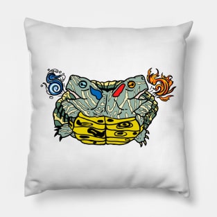 Two Headed Slider Turtle, Two Heads are better than one! Pillow