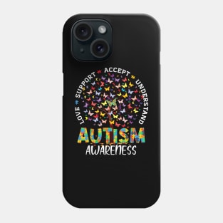 Butterfly Tree Autism Shirt Love Accept Support Autism Month Phone Case