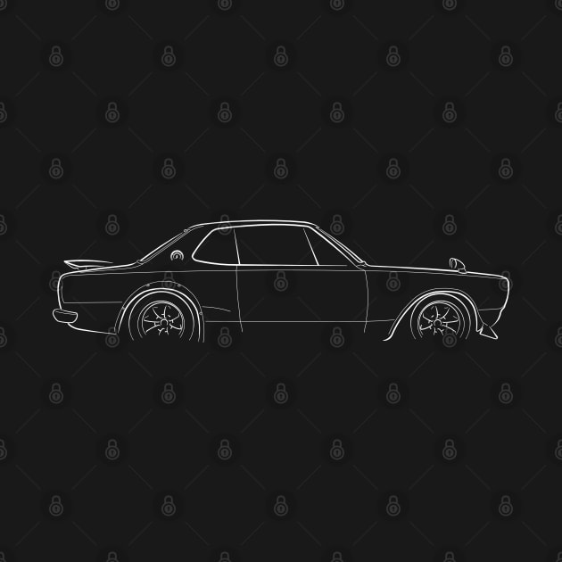 1972 Nissan Skyline KPGC10 - profile stencil, white by mal_photography