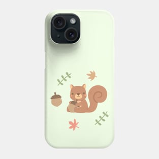 Cute Squirrel Acorn Autumn Leaves Phone Case