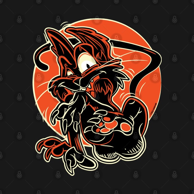 Scared Halloween Black Cat by eShirtLabs