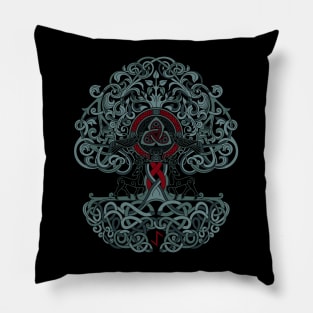 Yggdrasil Norse Tree of Life Pagan Mythology Viking Knotwork Pillow