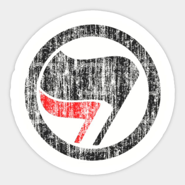 Antifa Flag Grunge Antifa Sticker Teepublic Au