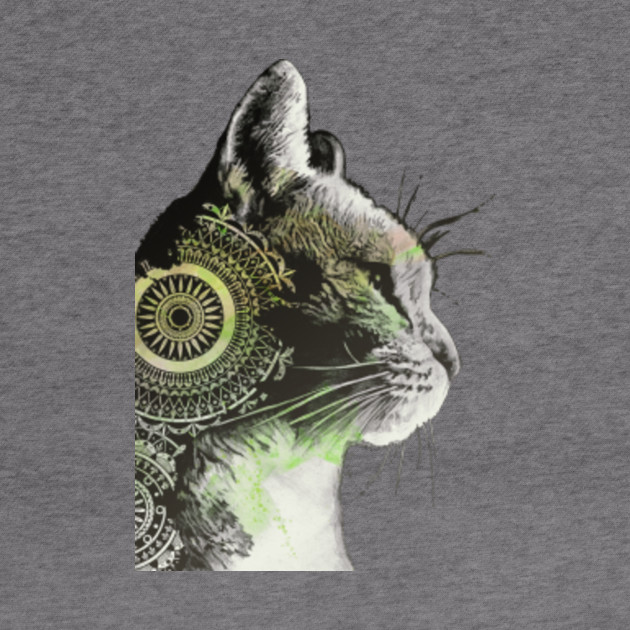 Tides Of Tomorrow Lime Mandala Tabby Cat Portrait Cat Drawing