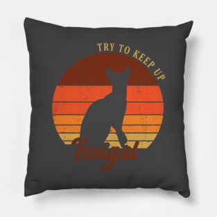 Retro Bengal Cat Pillow