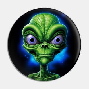 Green Alien Outer Space I Seeing You Pin