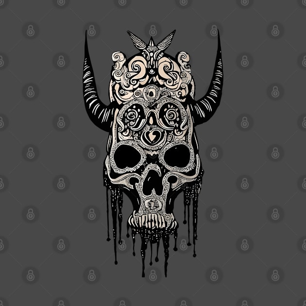Tribal Tattoo Bulls Skull by Obotan Mmienu