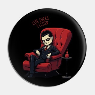 Therapist Vampire Therapy Humor Pin