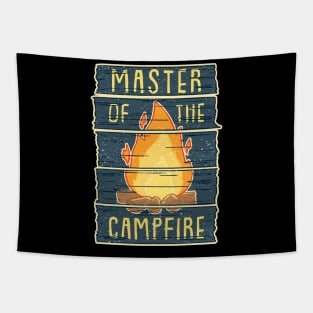 Master of the Campfire - Funny Vintage Camping Gift Tapestry