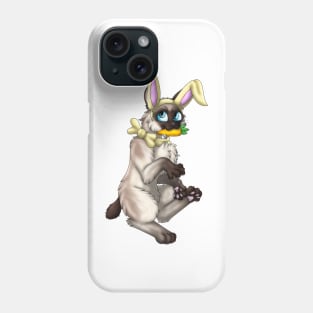 Bobtail BunnyCat: Seal Point (Yellow) Phone Case