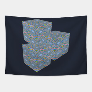 3D cubes in a retro look Tapestry