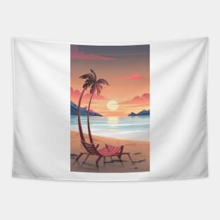 Sunset at the beach Tapestry