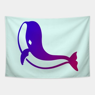 Whale Gradient blue and pink Tapestry