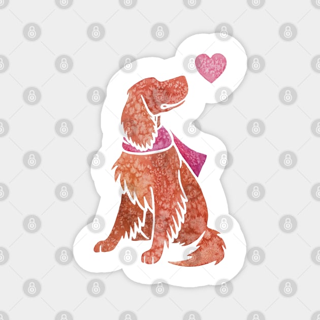 Watercolour Irish Setter Magnet by animalartbyjess