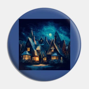 Starry Night Over Hogsmeade Village Pin