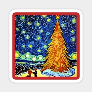 Christmas - Van Gogh Style Magnet