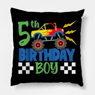 5 Year Old 5th Birthday Boy Monster Truck Car Pillow