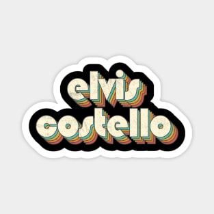 Retro Vintage Rainbow Elvis Letters Distressed Style Magnet