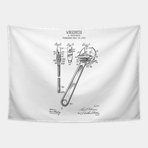 WRENCH patent Tapestry by Dennson Creative