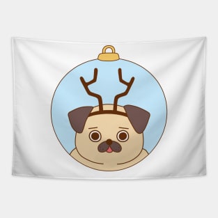 PUG REINDEER Tapestry