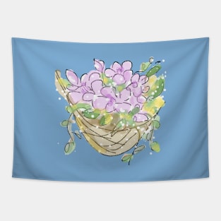 Hanging Flower Basket Tapestry