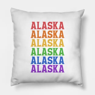 ALASKA RAINBOW TYPOGRAPHY Pillow