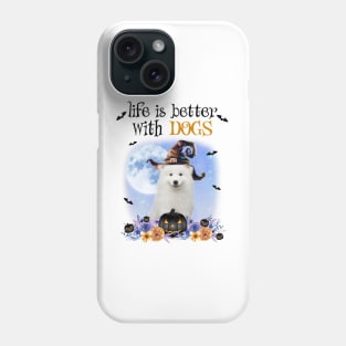 Samoyed Witch Hat Life Is Better With Dogs Halloween Phone Case