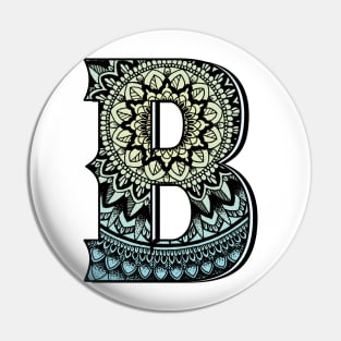 Mandala with alphabet B Pin