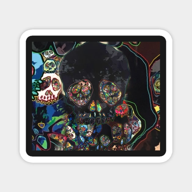 Diamond skulls Magnet by daghlashassan