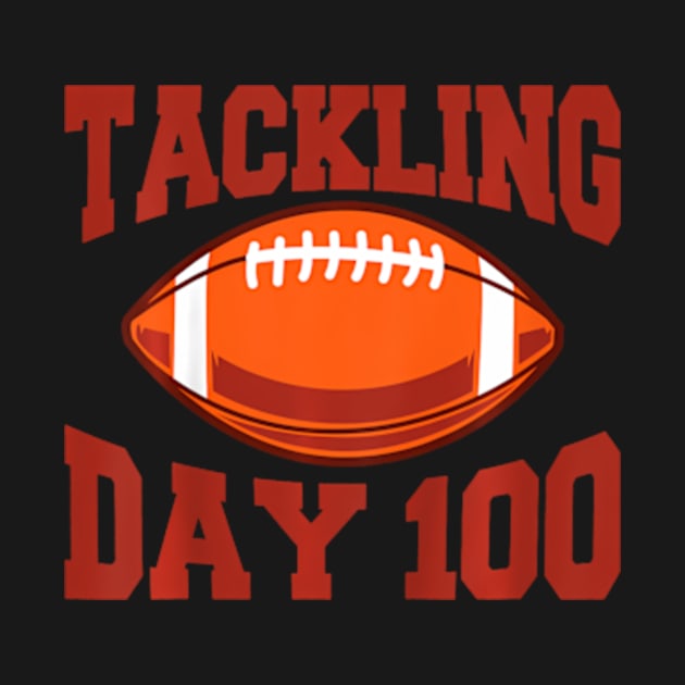 Kids 100 Days Of School Boys 100th Day Of School Tackling Day 100 by Daysy1