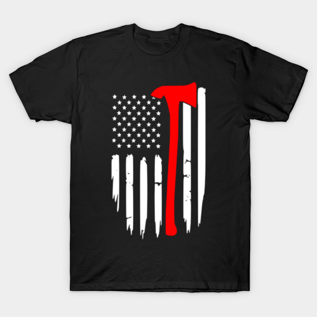 Firefighter Flag Tee-Firefighter Gift