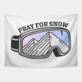 Sunset Mountain Ski Goggles | Pray For Snow Tapestry