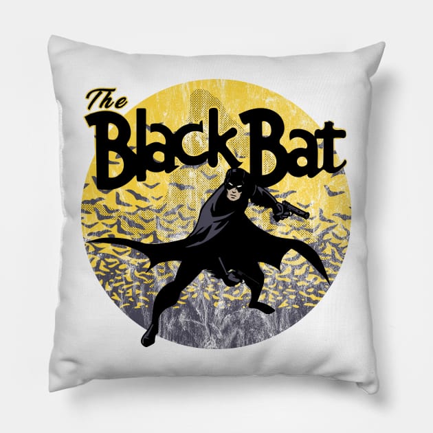 The Black Bat Pillow by Doc Multiverse Designs