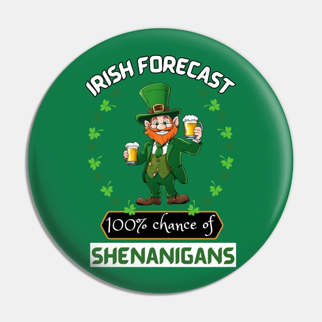 Irish Forecast Pin by Dorky Donkey Designs