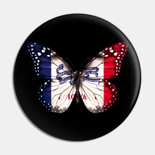 Iowa Flag Butterfly - Gift for Iowan From Iowa IA Pin