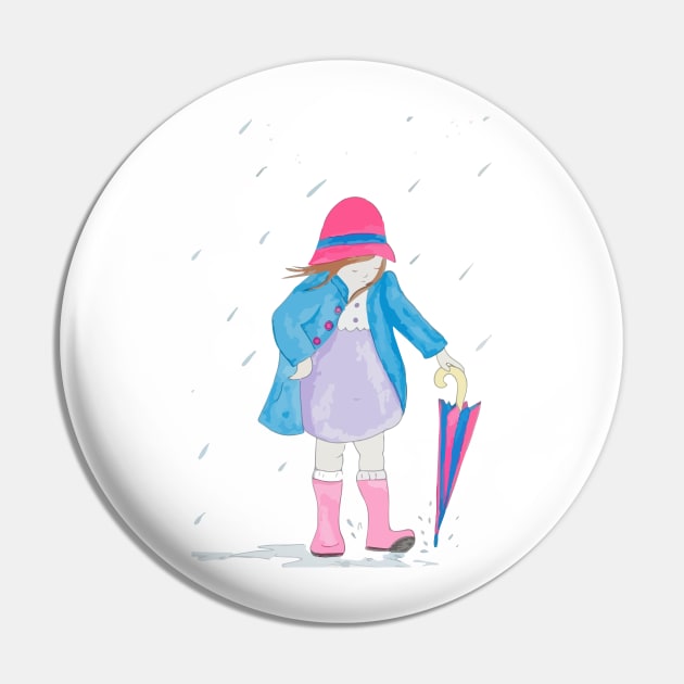 Playing in the Rain Pin by wildmagnolia