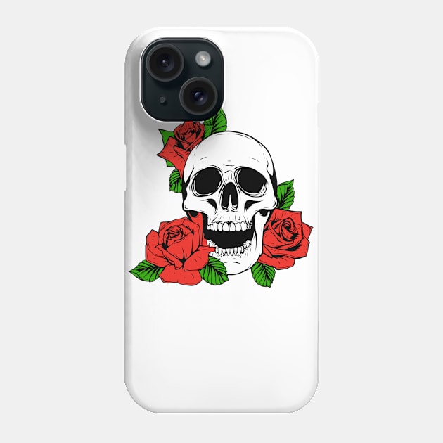 Funny Skull Flower Phone Case by Dazling Things