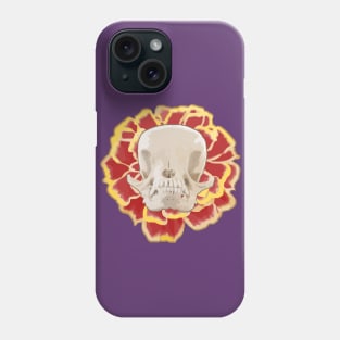 Dog skull in a flower Phone Case