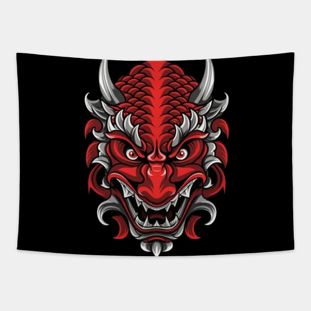 Noh - Red Dragon Tapestry by AnimeVision