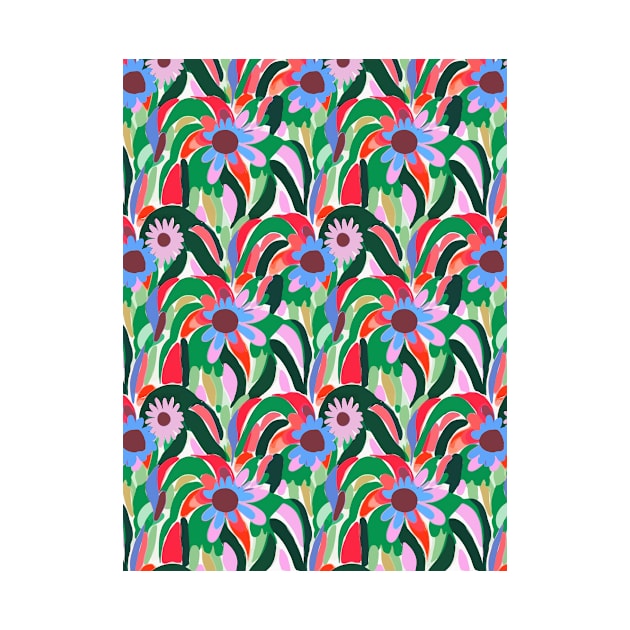 Bold flowers and stripes summer joy by Remotextiles