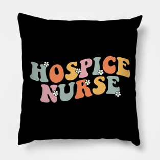 Hospice Nurse Week Retro Groovy Appreciation Day For Women Work Pillow