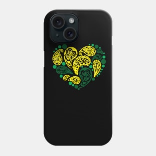 Green Yellow Heart Phone Case