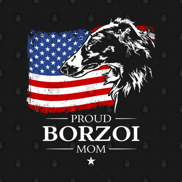 Borzoi Mom American Flag patriotic dog by wilsigns