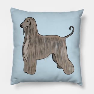 Afghan hound dog cartoon illustration Pillow