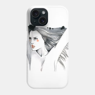 Beautiful Blowing Hair Woman Phone Case