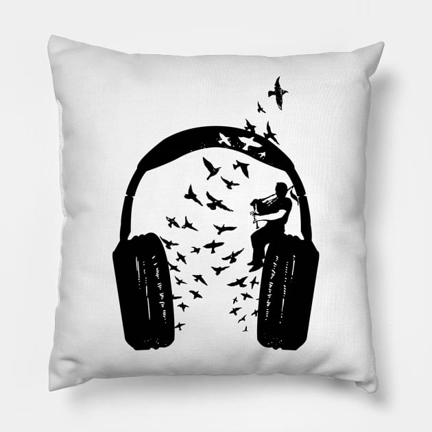 Headphone Bagpipes Pillow by barmalisiRTB